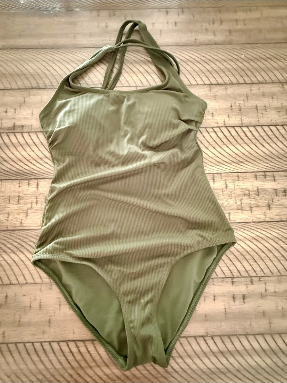 Hurley Olive Ribbed One-Piece Swimsuit